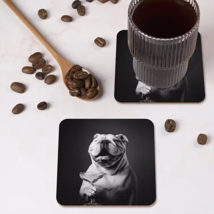 Onderzetter - Buldog - Hond - Glas — 4