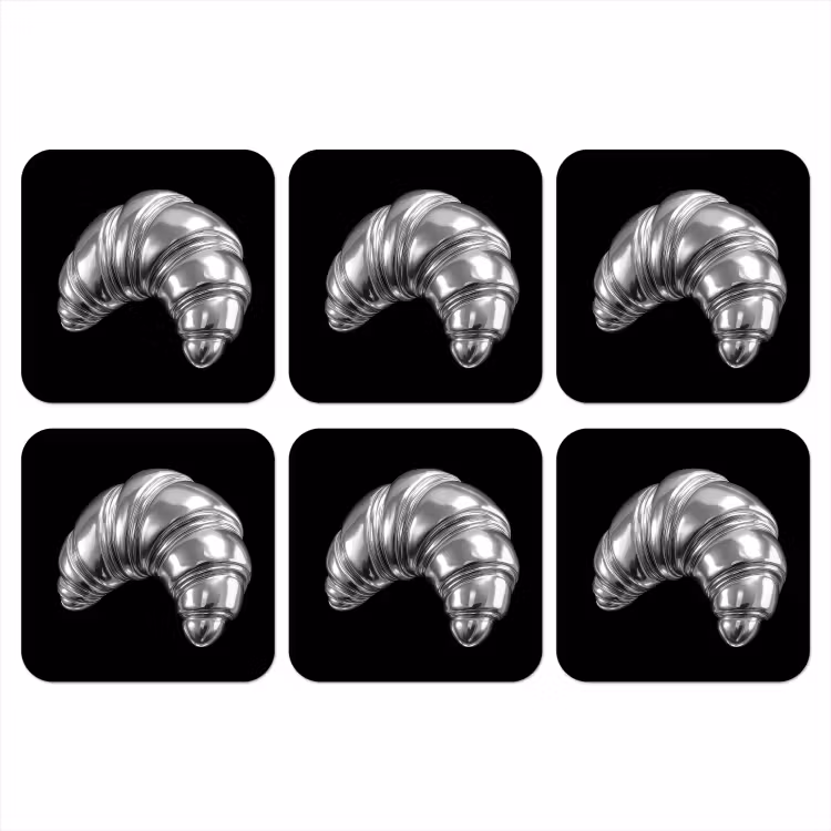 Onderzetter - Croissant - Metaal - Zilver — 1