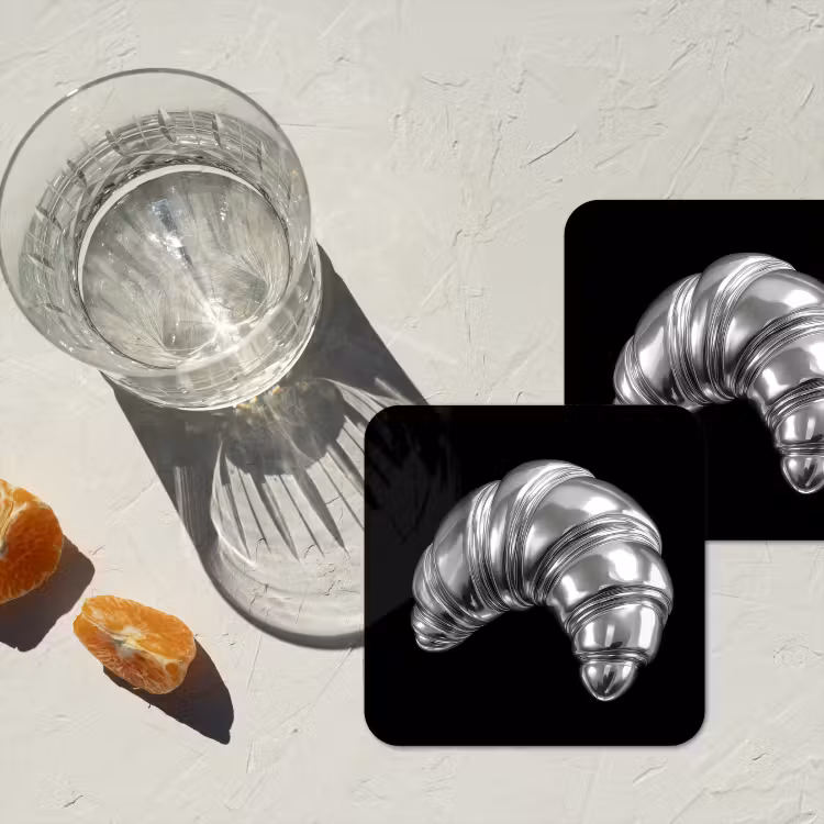 Onderzetter - Croissant - Metaal - Zilver — 3