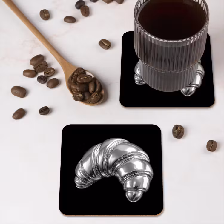 Onderzetter - Croissant - Metaal - Zilver — 4