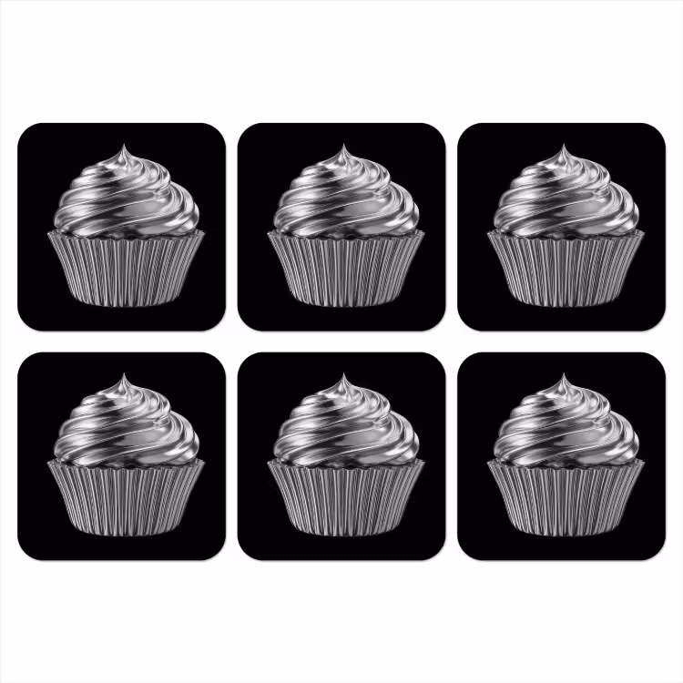 Onderzetter - Cupcake - Luxueus - Zilver — 1