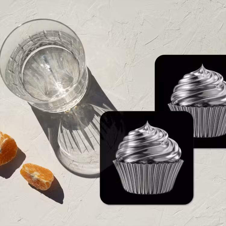 Onderzetter - Cupcake - Luxueus - Zilver — 3