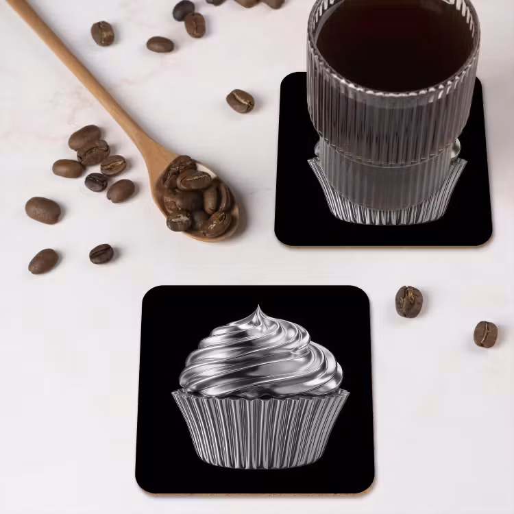 Onderzetter - Cupcake - Luxueus - Zilver — 4