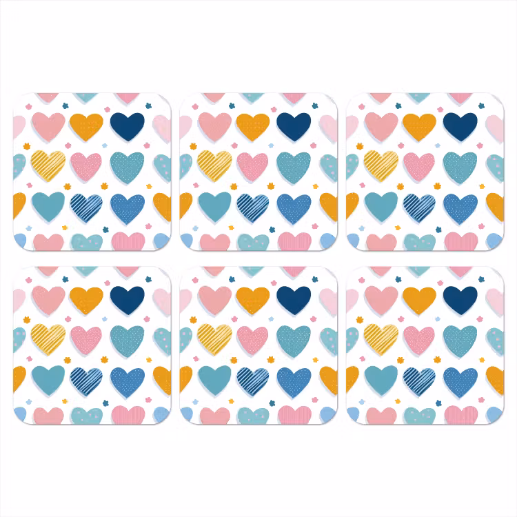 Onderzetter - Hartjes - Pastel - Patroon — 1