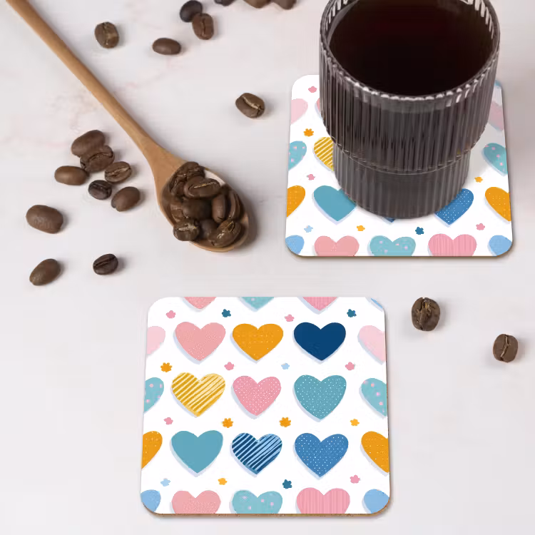 Onderzetter - Hartjes - Pastel - Patroon — 4