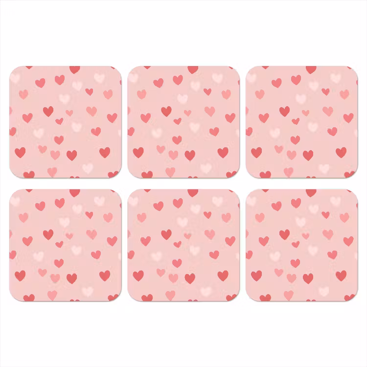Onderzetter​ - Hartjes - Patroon - Roze — 1
