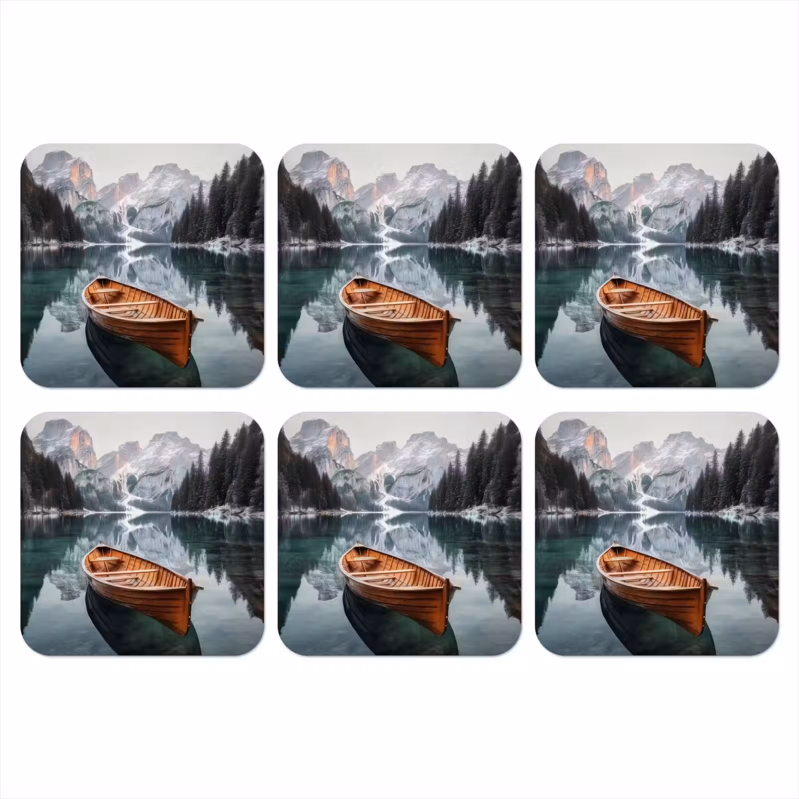 Onderzetter - Boot - Bergen - Natuur - Water — 1