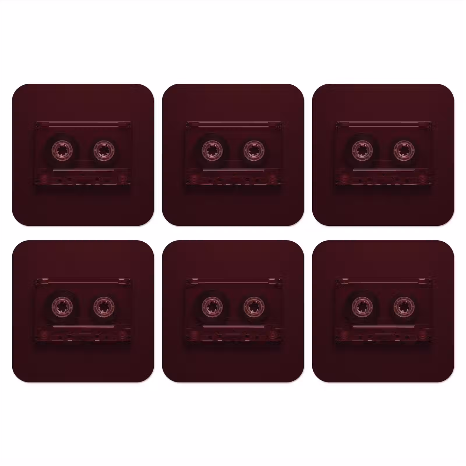 Onderzetter - Cassetteband - Bordeaux - Vintage — 1