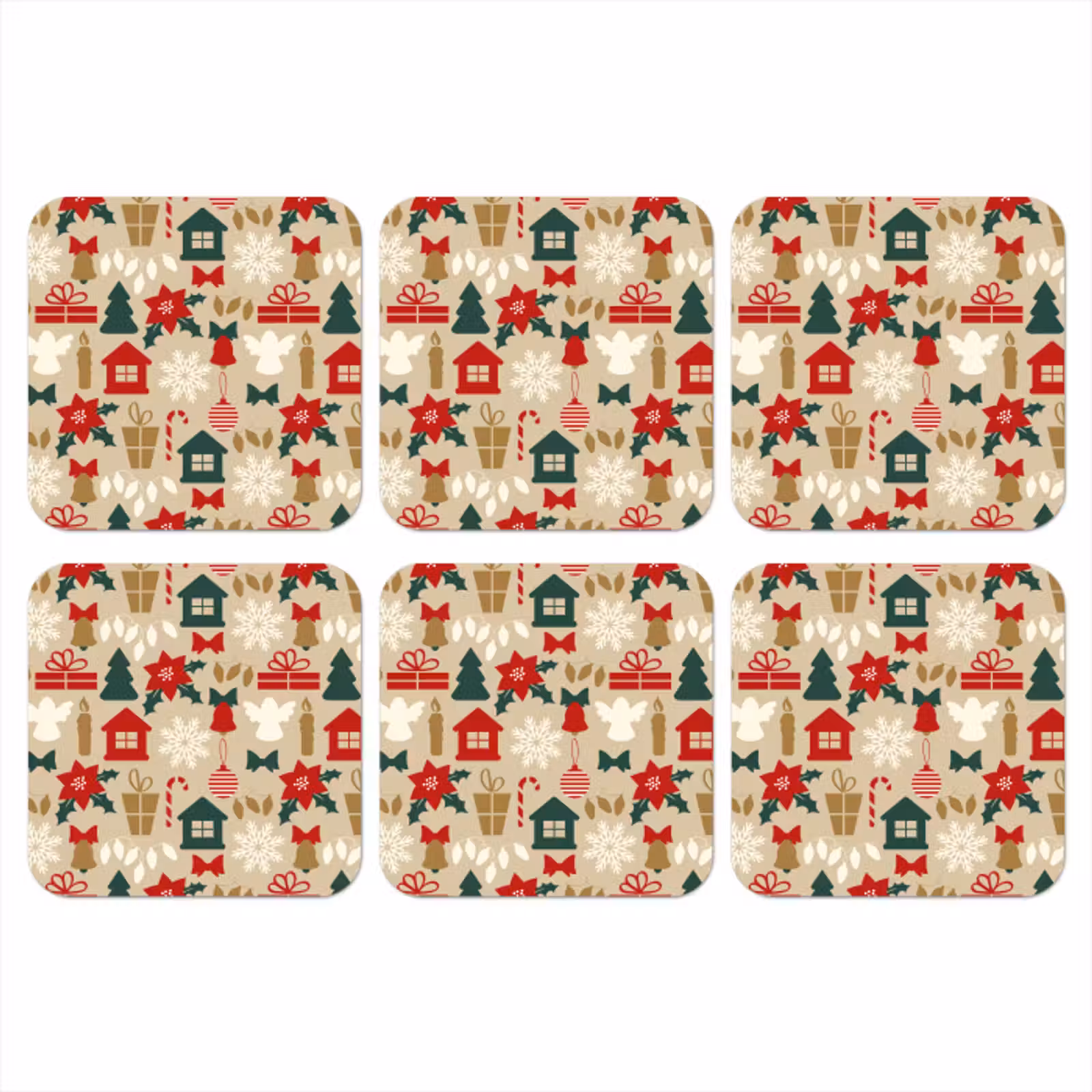 Onderzetter - Illustratie - Kerst - Beige — 1