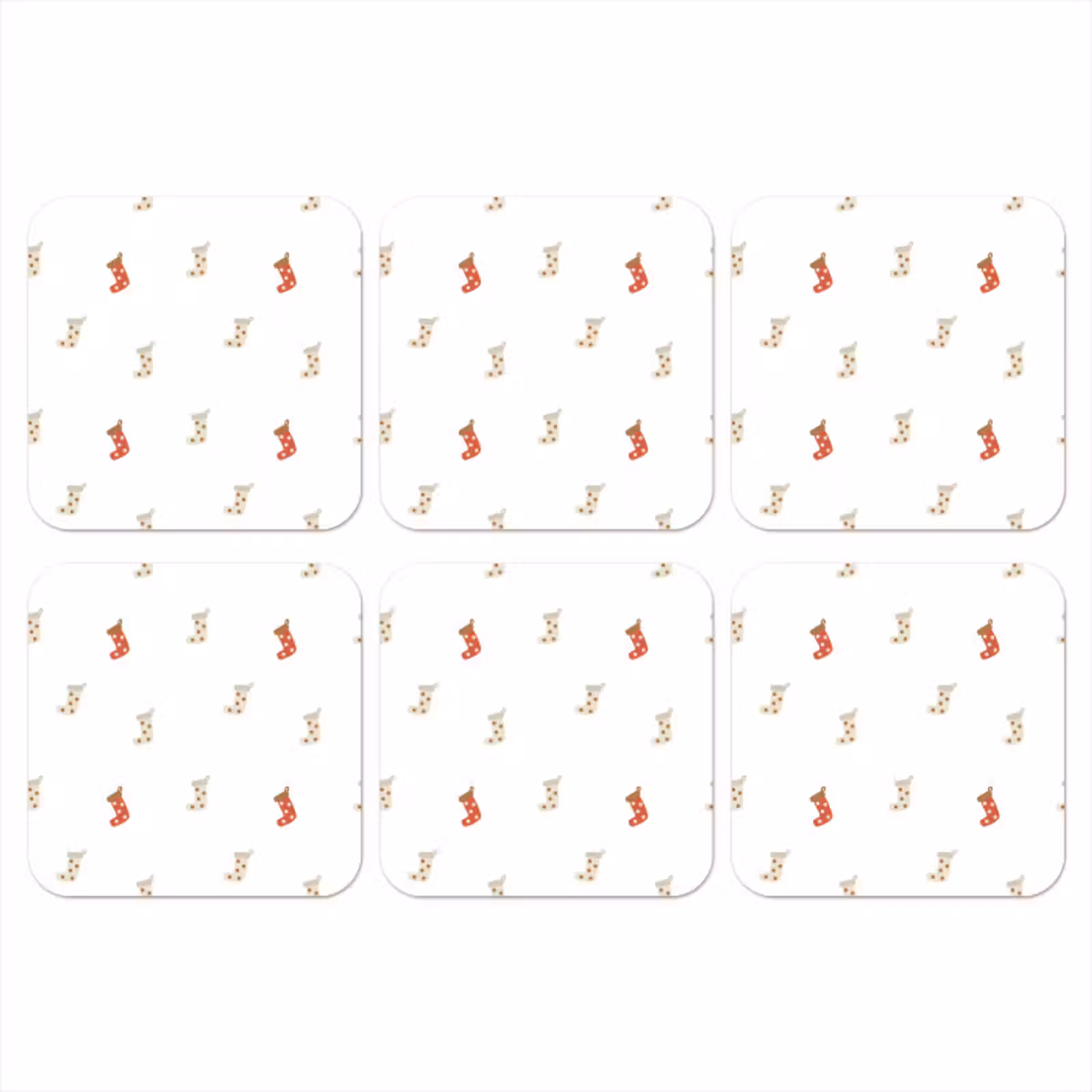 Onderzetter - Illustratie - Kerstsokken - Wit — 1