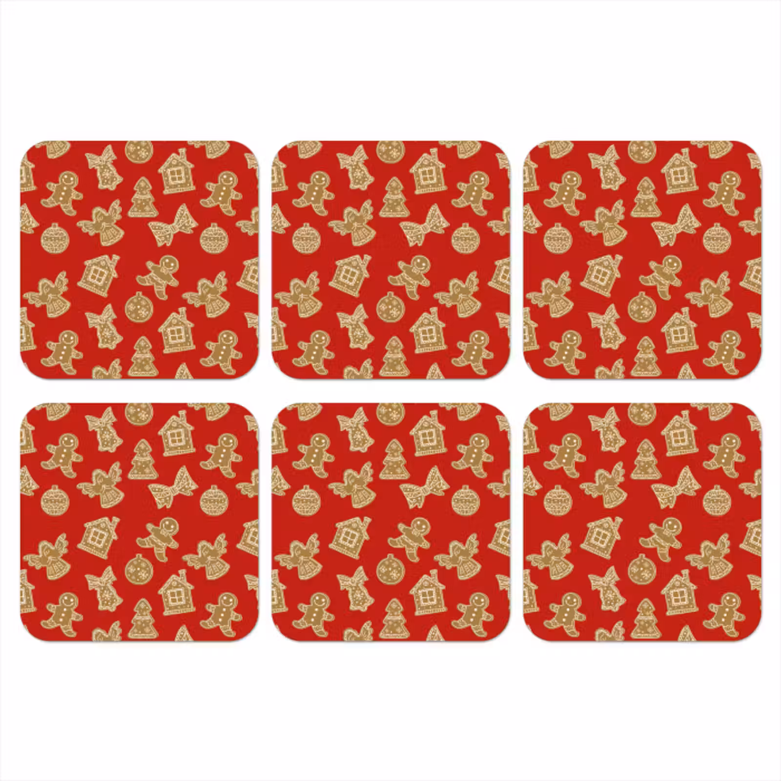 Onderzetter - Illustratie - Koekjes - Rood — 1