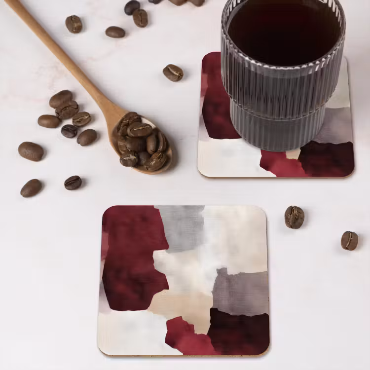 Onderzetter - Abstract - Kleurbakken - Rood — 4