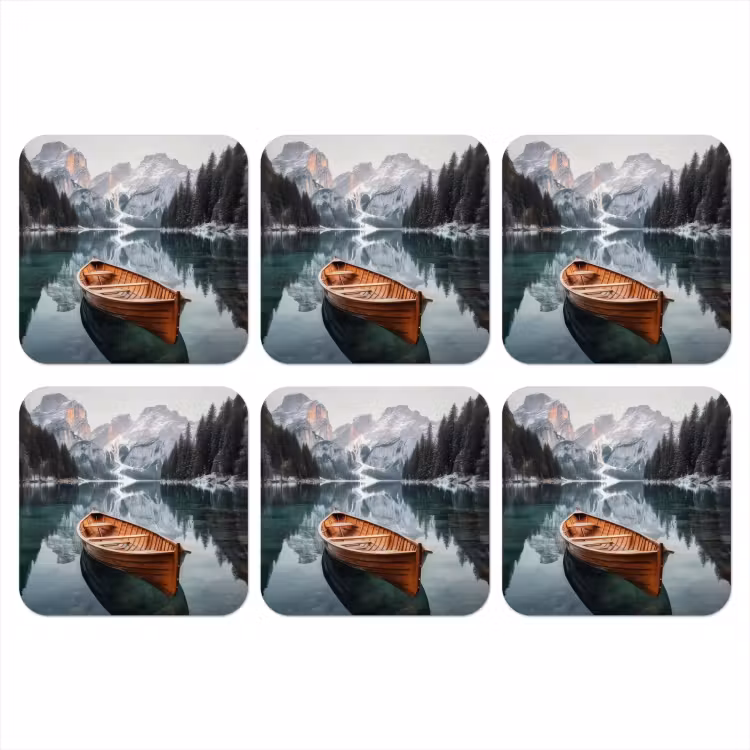 Onderzetter - Boot - Bergen - Natuur - Water — 1