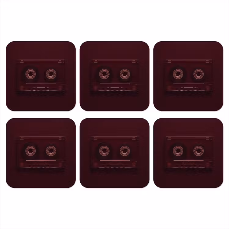 Onderzetter - Cassetteband - Bordeaux - Vintage — 1