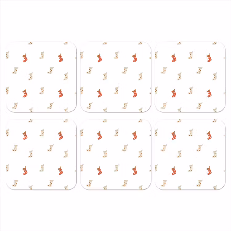 Onderzetter - Illustratie - Kerstsokken - Wit — 1