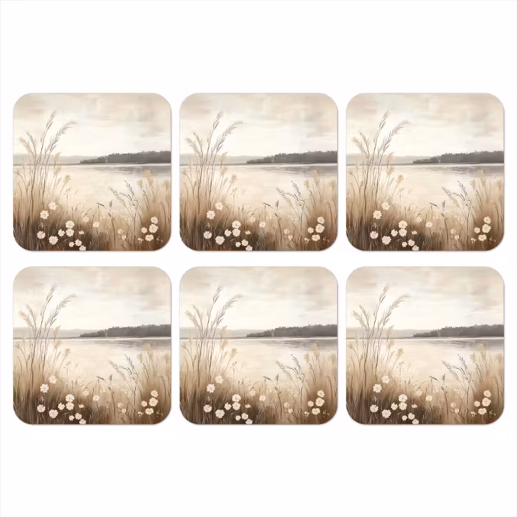 Onderzetter - Meer - Water - Natuur - Beige — 1