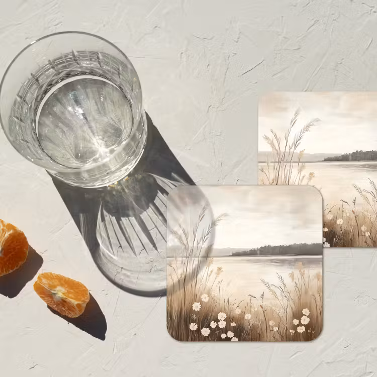 Onderzetter - Meer - Water - Natuur - Beige — 3