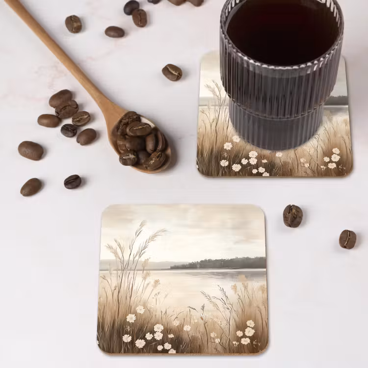 Onderzetter - Meer - Water - Natuur - Beige — 4