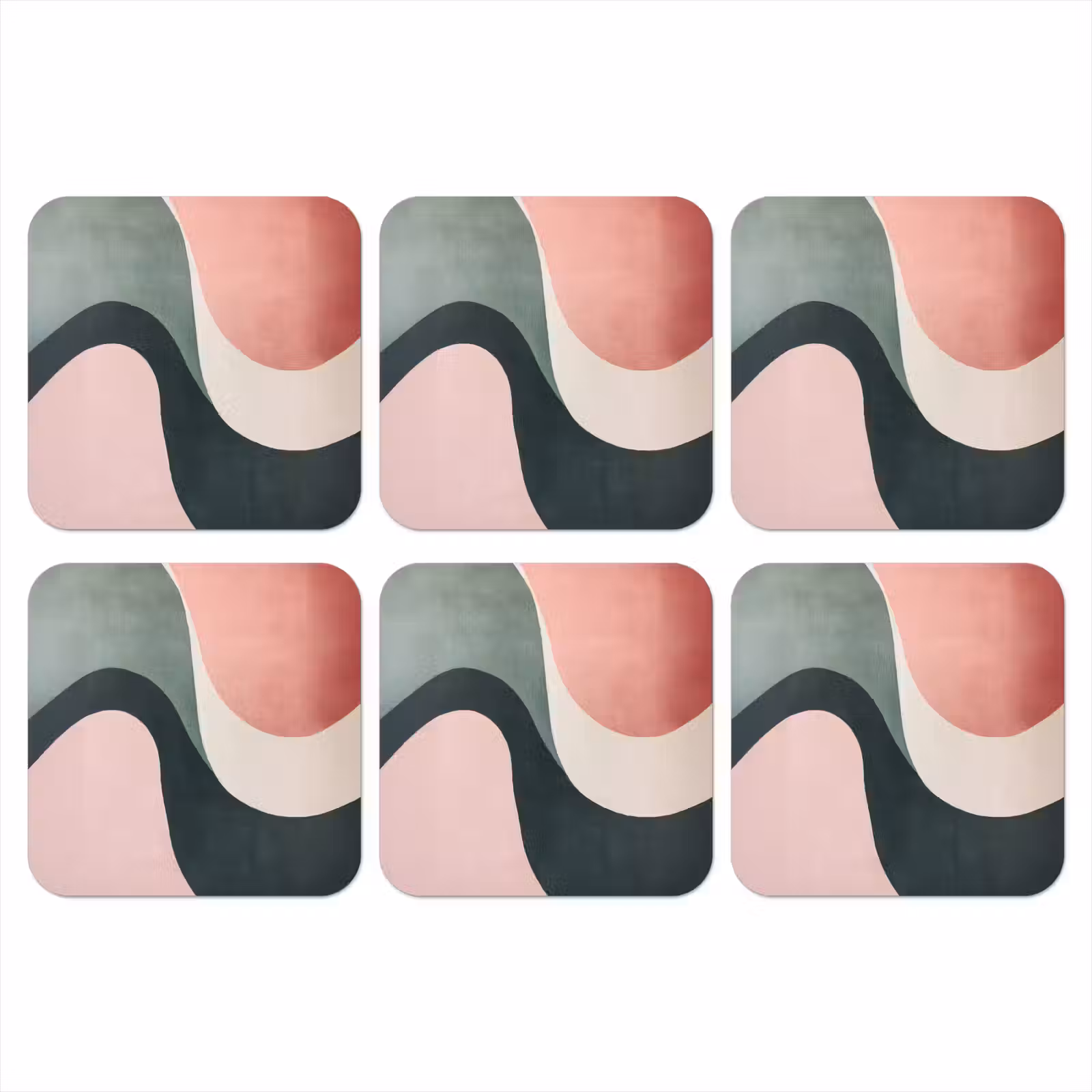 Onderzetter - Abstract - Golven - Sierlijk - Roze — 1