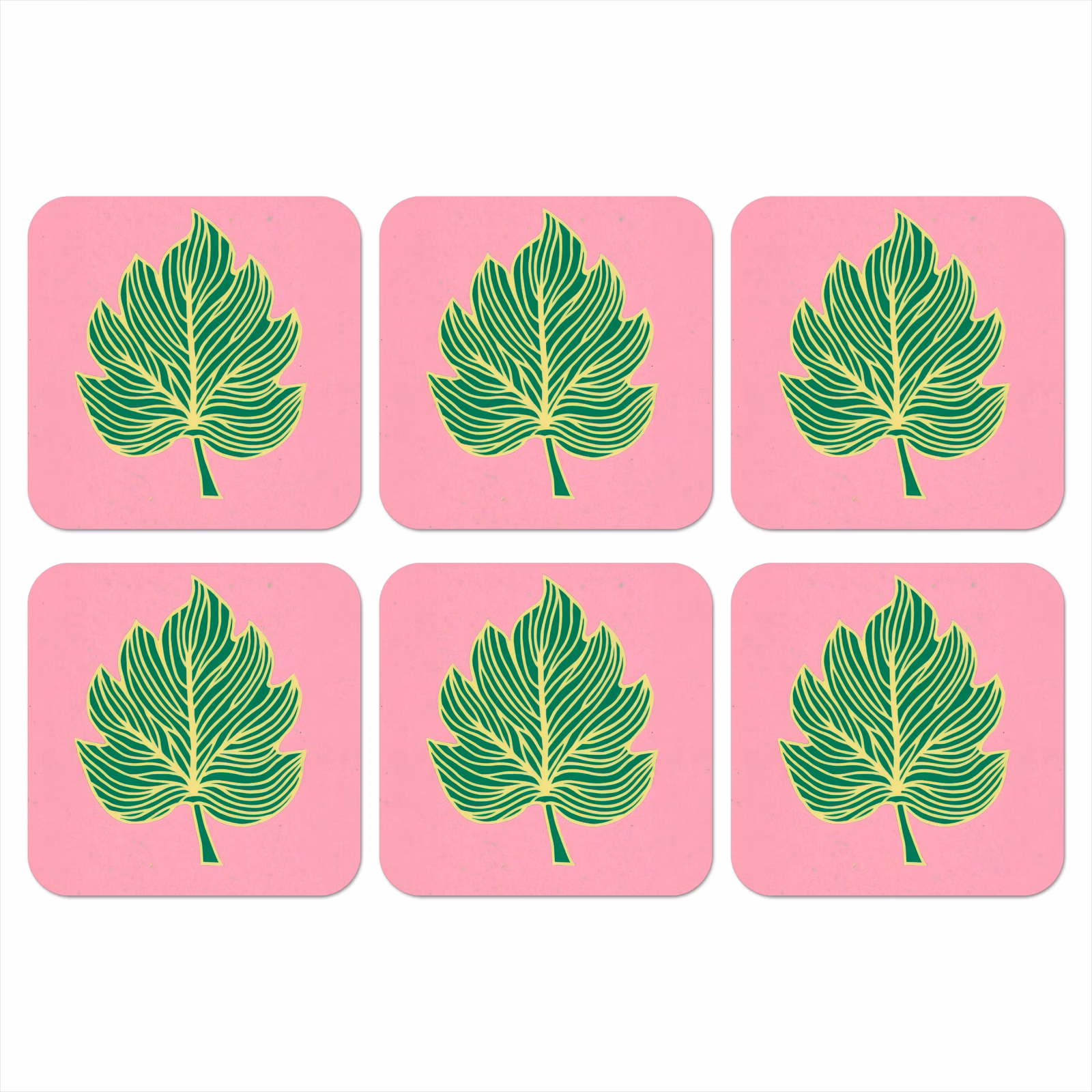 Onderzetter - Blad - Groen - Illustratie - Minimalistisch — 1