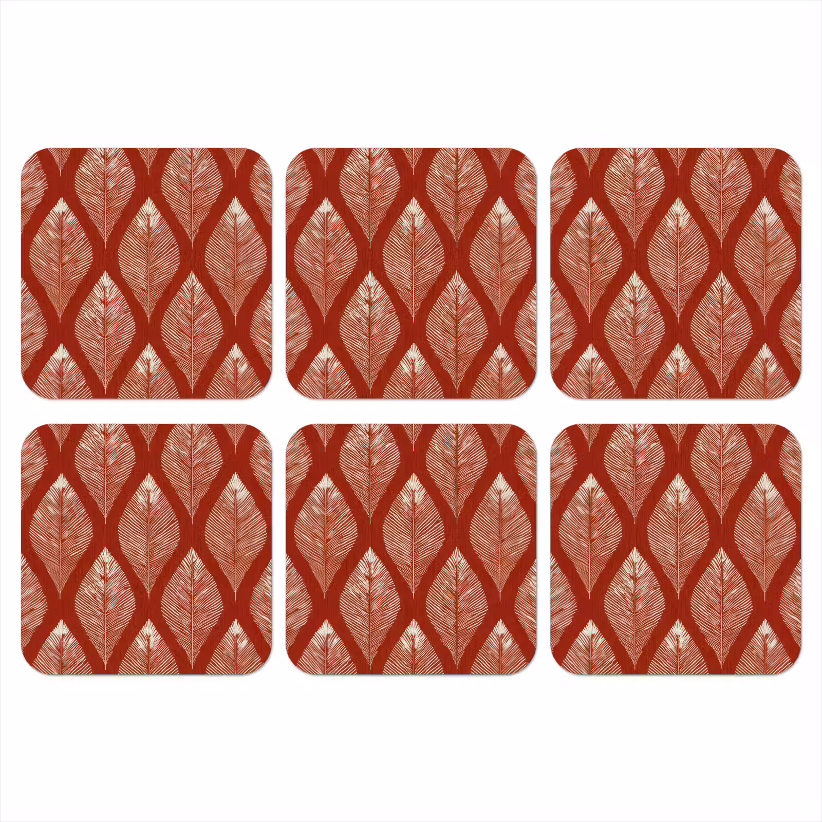 Onderzetter - Bladeren - Rood - Elegant — 1