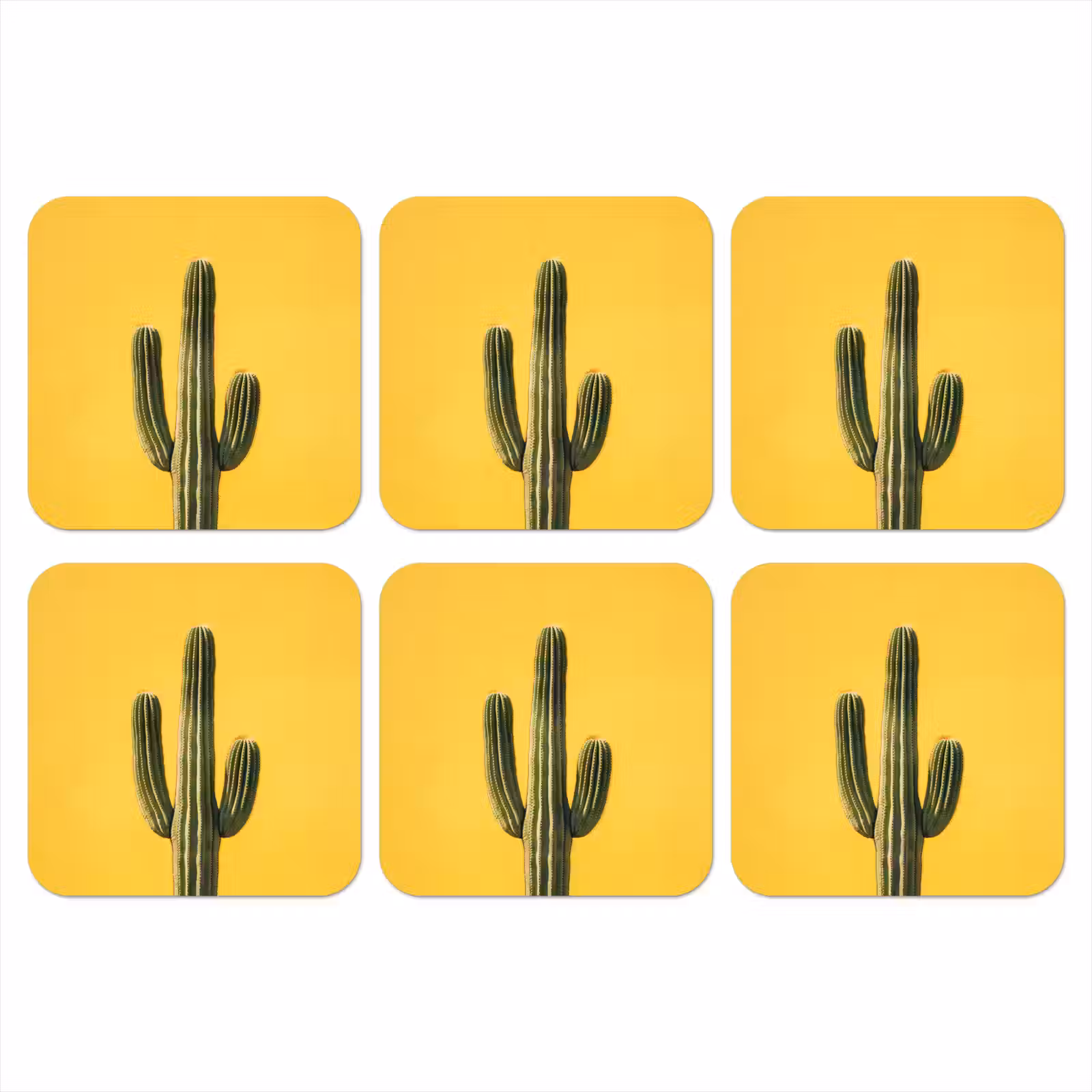 Onderzetter - Cactus - Groen - Minimalistisch — 1