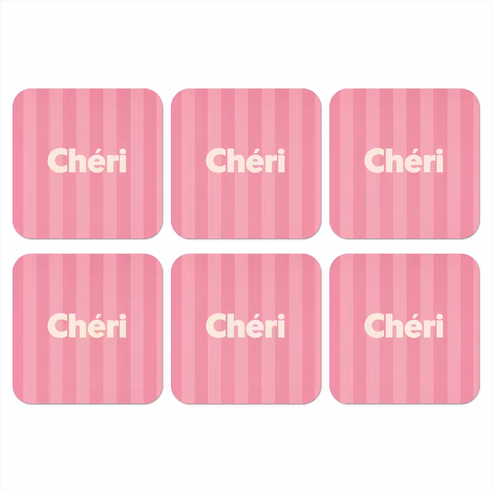 Onderzetter - Gestreept - Roze - Chéri — 1