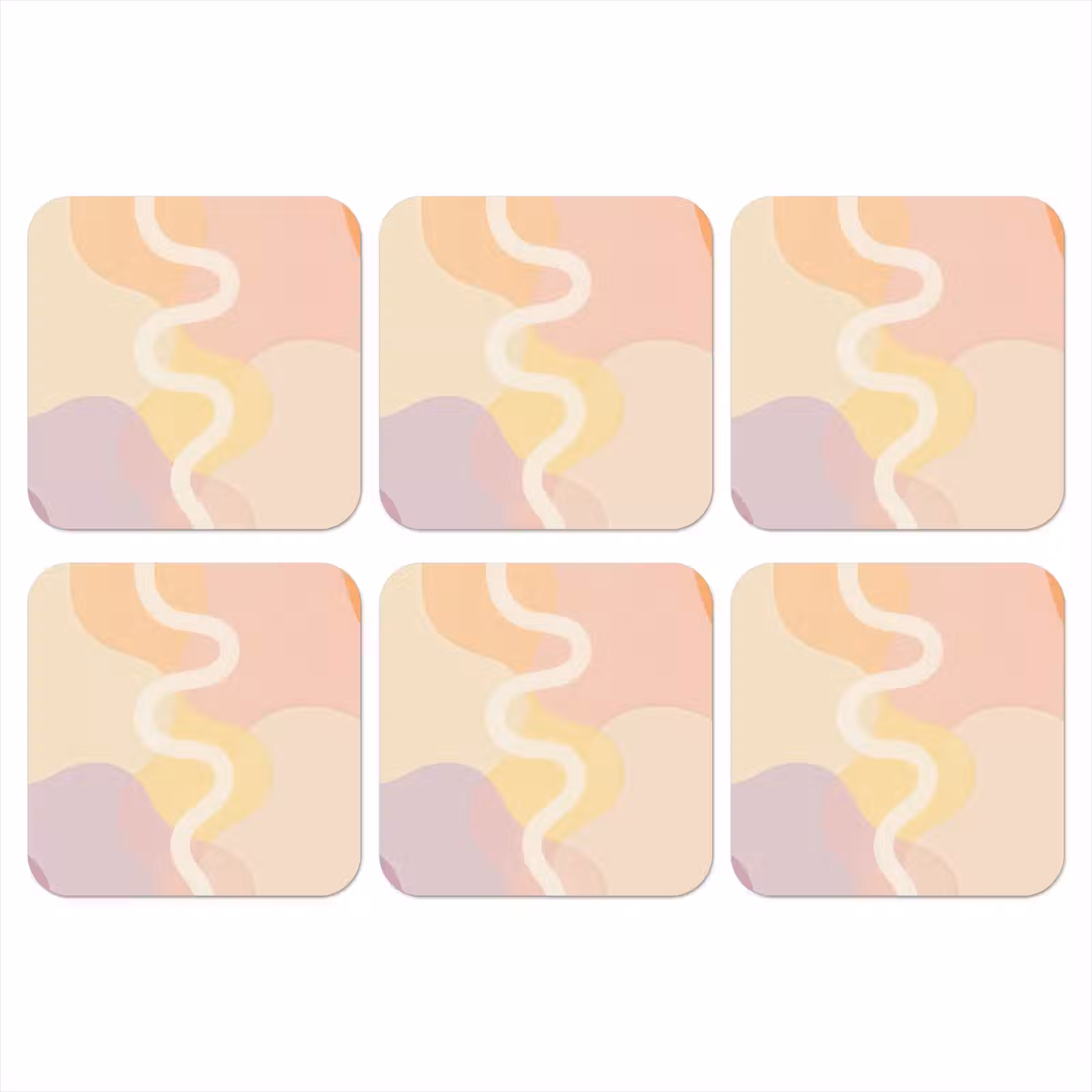 Onderzetter - Golvende vormen - Abstract - pastel — 1