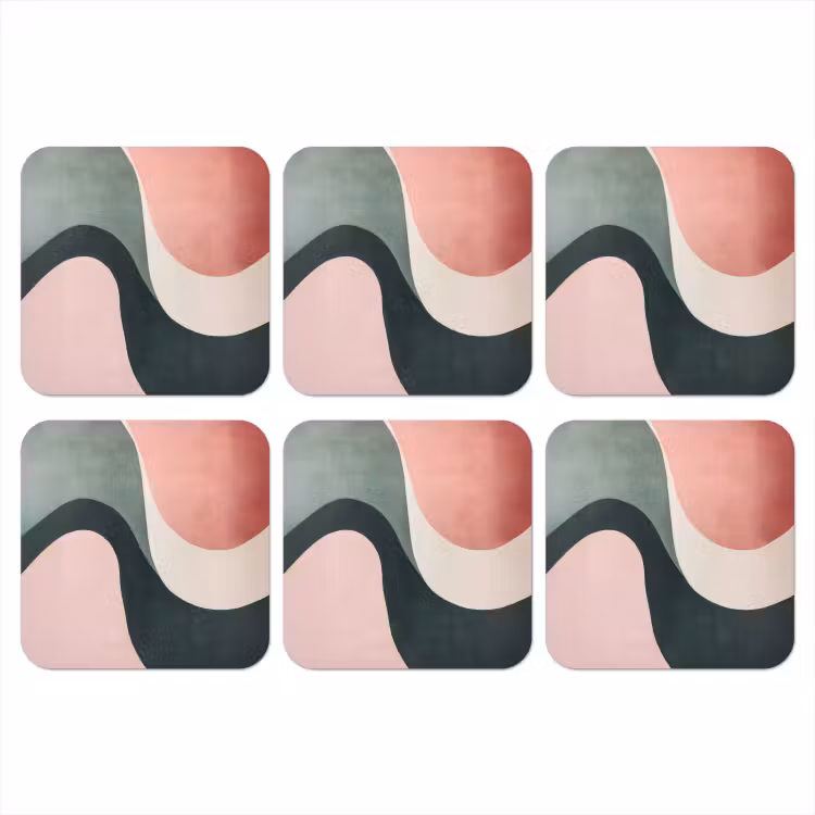 Onderzetter - Abstract - Golven - Sierlijk - Roze — 1