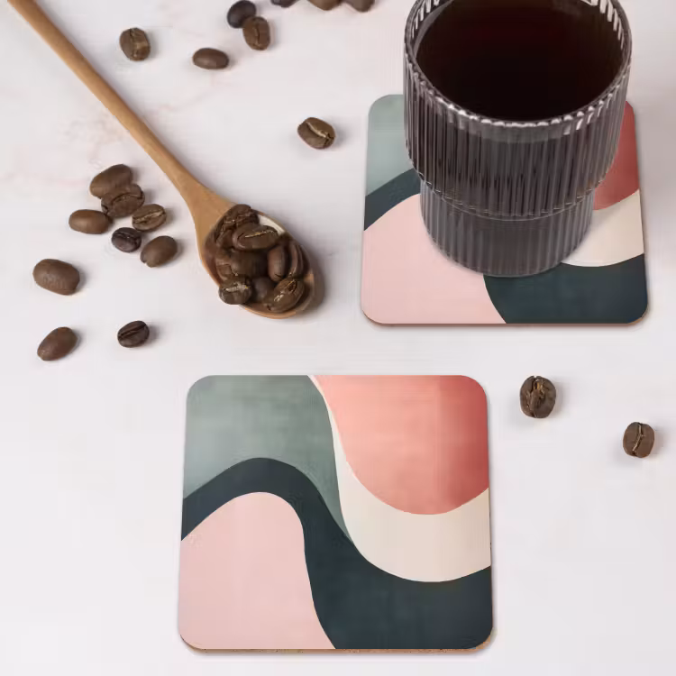 Onderzetter - Abstract - Golven - Sierlijk - Roze — 4