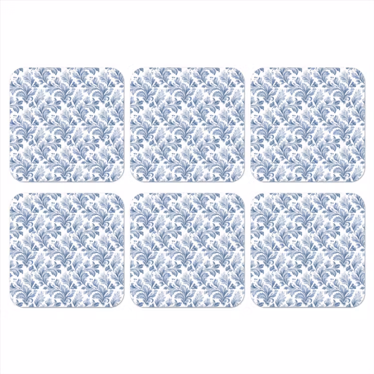 Onderzetter - Bladeren - Blauw - Patroon — 1