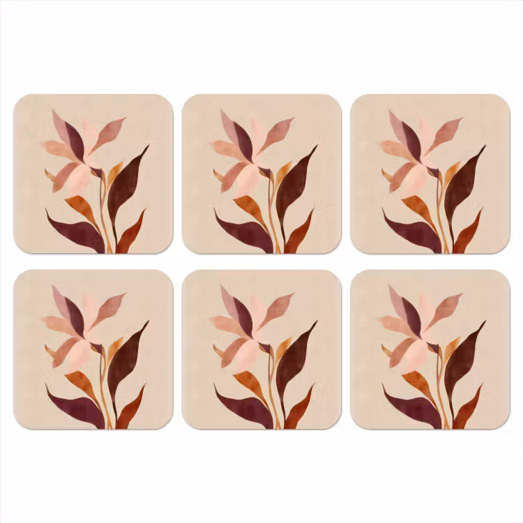 Onderzetter​ - Bloemen - Blaadjes - Minimalistisch - Roze — 1