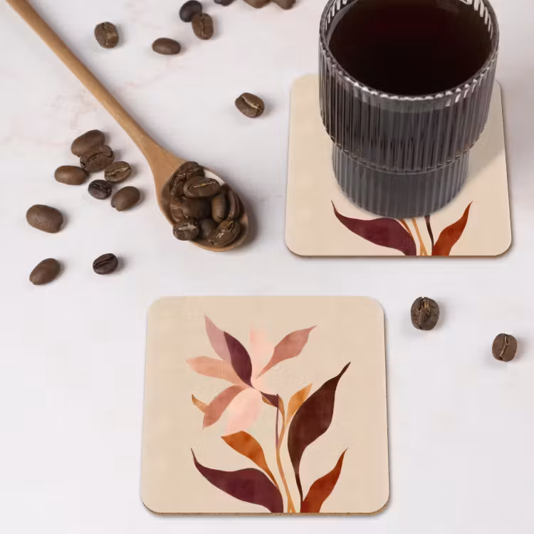 Onderzetter​ - Bloemen - Blaadjes - Minimalistisch - Roze — 4