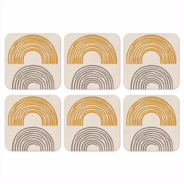 Onderzetter - Bogen - Lijnen - Oranje - Minimalistisch — 1