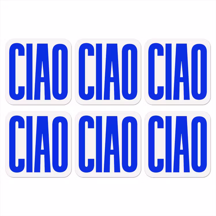 Onderzetter - Ciao - Hoofdletters - Blauw - Minimalistisch — 1