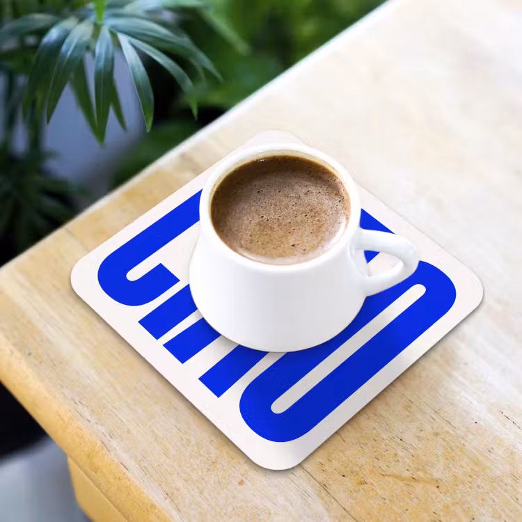 Onderzetter - Ciao - Hoofdletters - Blauw - Minimalistisch — 2