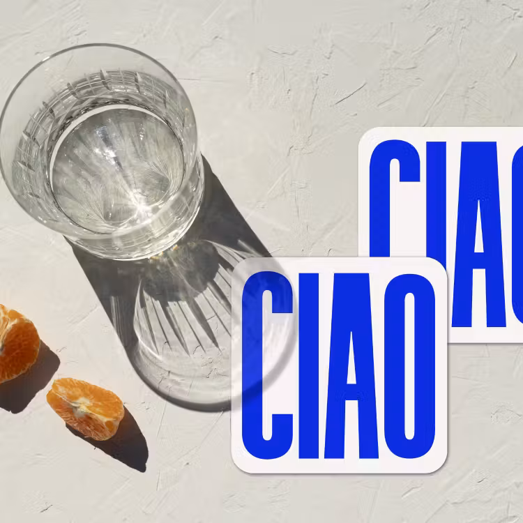 Onderzetter - Ciao - Hoofdletters - Blauw - Minimalistisch — 3