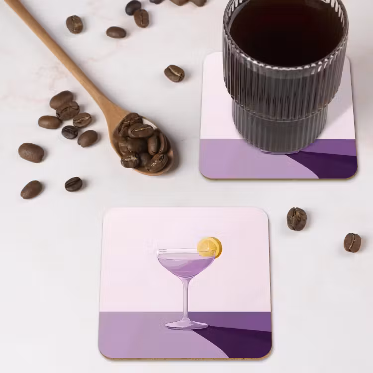 Onderzetter​ - Cocktail - Paars - Minimalistisch - Citroen — 4
