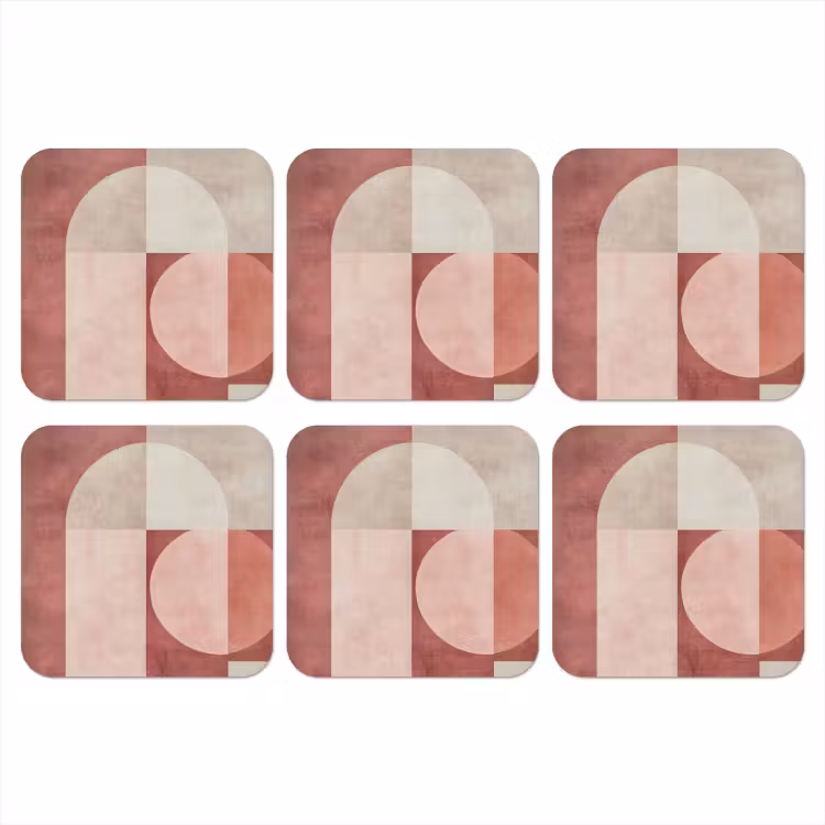 Onderzetter - Figuren - Abstract - Roze — 1