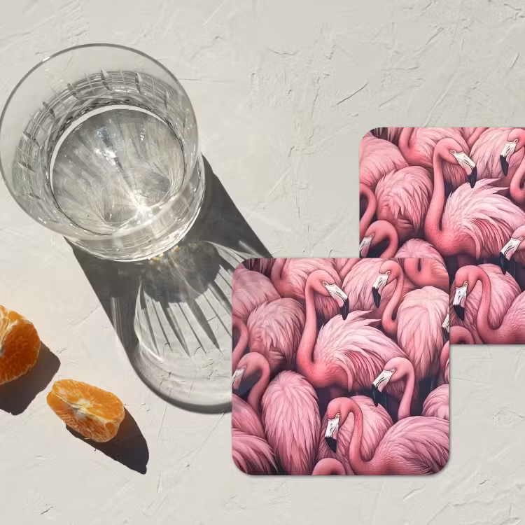 Onderzetter - Flamingo - Roze - Dieren — 3