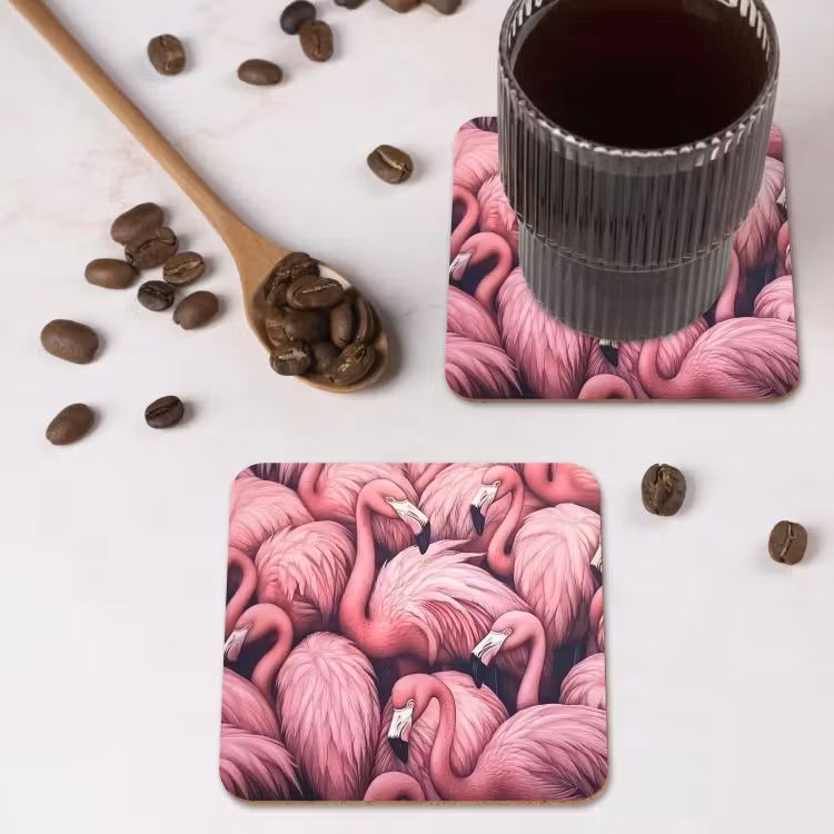 Onderzetter - Flamingo - Roze - Dieren — 4
