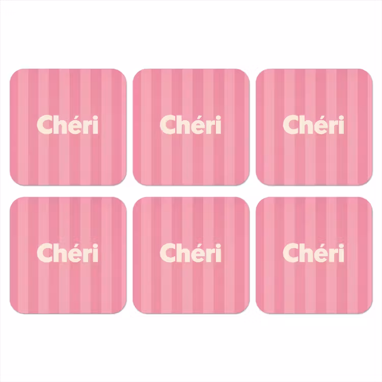 Onderzetter - Gestreept - Roze - Chéri — 1