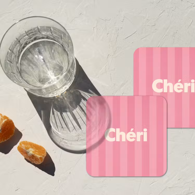 Onderzetter - Gestreept - Roze - Chéri — 3