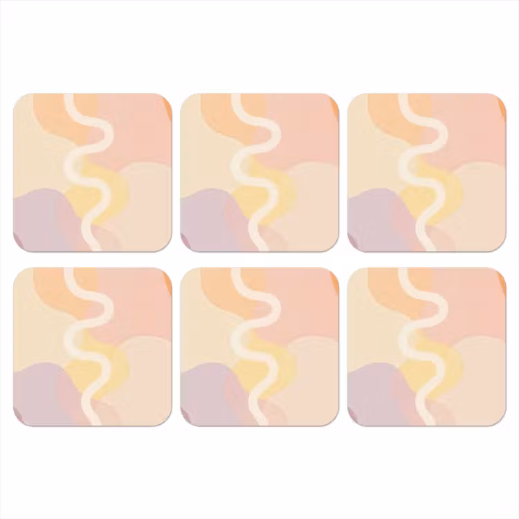 Onderzetter - Golvende vormen - Abstract - pastel — 1