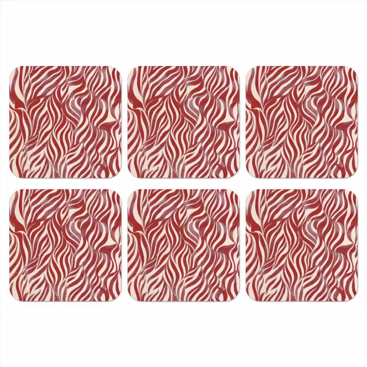 Onderzetter​ - Golvende vormen - Abstract - Rood — 1