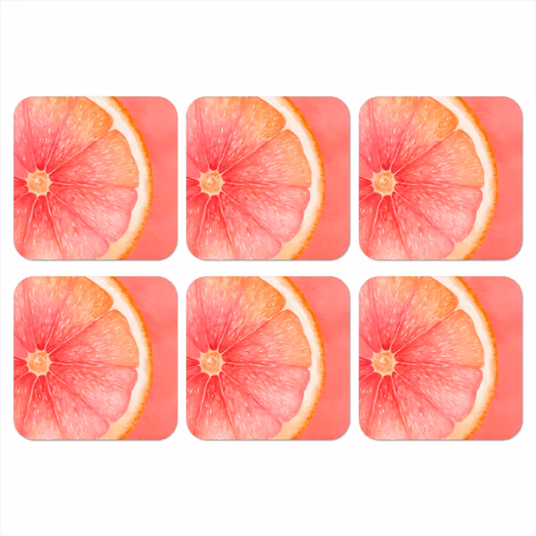 Onderzetter - Grapefruit - Roze - Levendig — 1