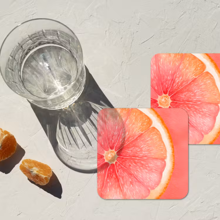 Onderzetter - Grapefruit - Roze - Levendig — 3
