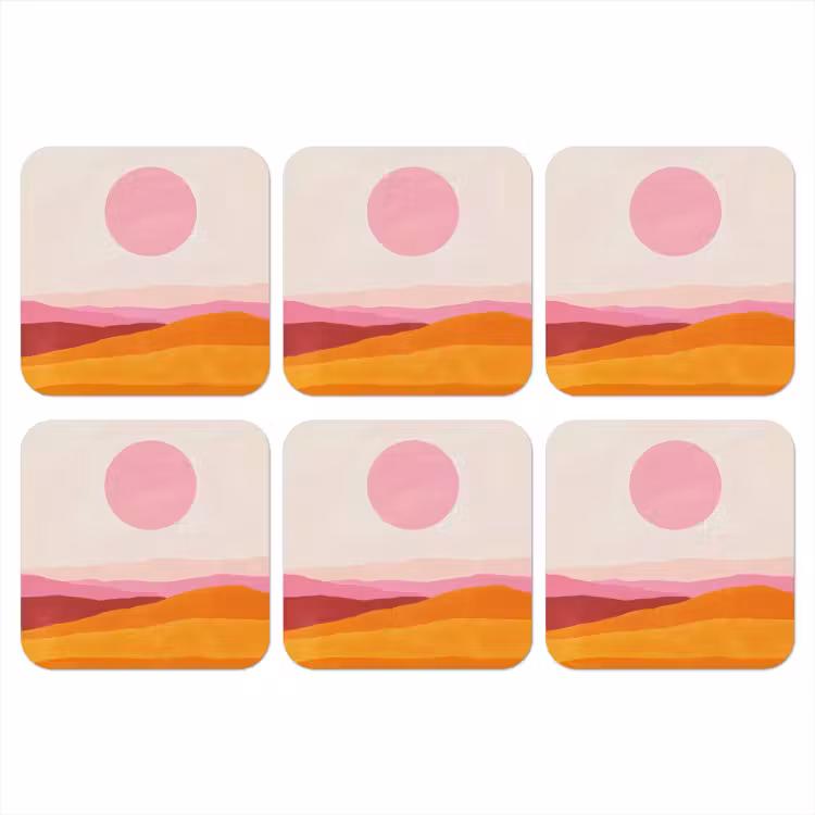 Onderzetter - Heuvels - Oranje - Zon - Abstract — 1