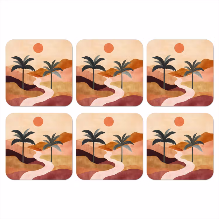 Onderzetter - Heuvels - Palmbomen - Abstract — 1