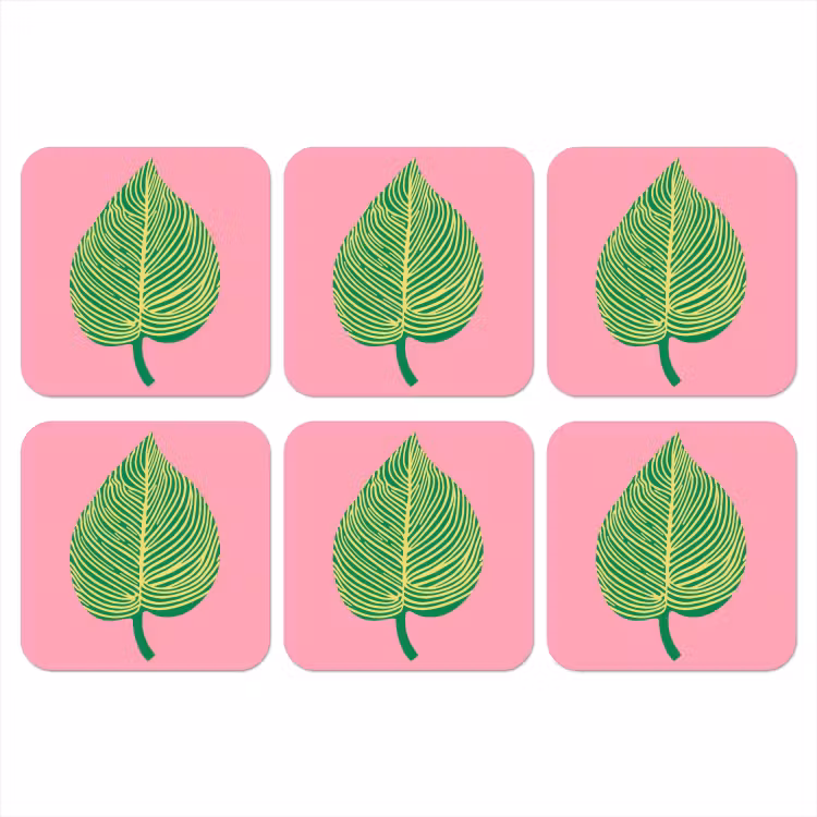 Onderzetter - Illustratie - Blad - Minimalistisch - Groen — 1